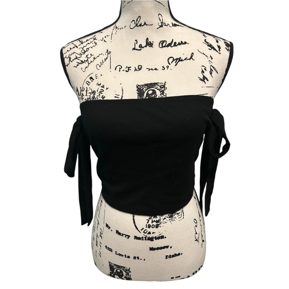 Black Tube Top With Arm Ribbons